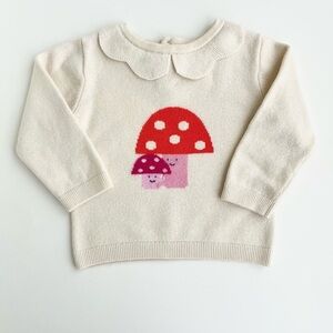 Jacadi Baby Toddler Girl Bundle Wool Sweater and T-Shirt Mushroom 18-24Y